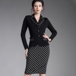 Patchwork Plaid Long Sleeve Workwear Business Office Dress Outfit Suits Women Autumn Winter Formal Dress Bodycon B246