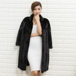 Pattern Real Fur Coat Genuine Mink Material Nine Quarter Popular Full Pelt Fur With Twill Cut Process 84 CM Length Coat 9009