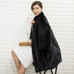 Pattern Real Fur Coat Genuine Mink Material Nine Quarter Popular Full Pelt Fur With Twill Cut Process 84 CM Length Coat 9009