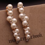 Pendientes Fashion Imitated Pearl Earrings for Women Brinco Jewlery Statement Crystal Stud Earrings Gold Boucle d'oreille