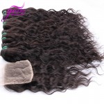 Peruvian Virgin Hair With Closure 4pcs Lot Peruvian Water Wave Hair Bundles with Lace Closures Peruvian Curly Hair With Closure