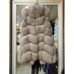 Pink Java QC8046 BIG SALE FREE SHIPPING  hot new  natural fox fur long vest  real fox fur gilet winter high quality women fox 