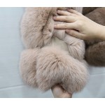 Pink Java QC8046 BIG SALE FREE SHIPPING  hot new  natural fox fur long vest  real fox fur gilet winter high quality women fox 