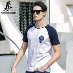 Pioneer Camp 100% cotton mens t-shirt bamboo cotton cape sleeves fitness t-shirt men clothing brand tshirt male 677014