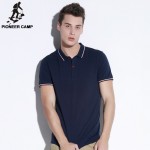Pioneer Camp 2016 Men Polo Shirt Casual Cotton Men Polo Shirts Dark Blue Solid  Polo Shirts mens polo shirt brands 505112