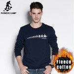 Pioneer Camp 2016 fashion fleece thicken hoodies men warm 100%cotton brand clothing casual male hoody shark men sweatshirt  XXXL