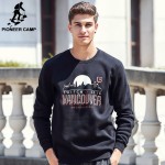 Pioneer Camp 2016 new fashion printed hoodies men brand clothing casual thicken fleece male sweatshirt black red blue 622182