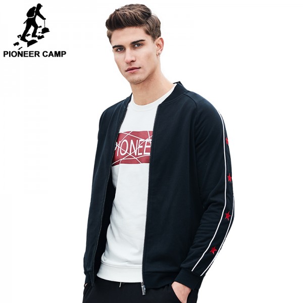 Pioneer Camp 2017 New Arrival zipper hoodies men brand-clothing fashion hoodies jacket quality casual sweatshirt male tracksuit 