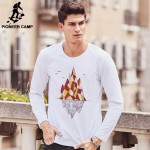 Pioneer Camp 2017 New Fashion Brand Trend Print Slim Fit Long Sleeve T Shirt Men Casual Men T-Shirt Cotton T Shirts 699067