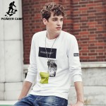 Pioneer Camp 2017 new Brand clothing long sleeve t shirt men top quality Spandex crewneck t shirts male print t shirt 622100