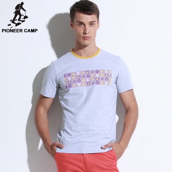 Pioneer Camp Free shipping 2017 summer new fashion mens t shirt o-neck shorts casual cotton male brand clothing Free shipping