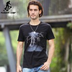 Pioneer Camp Lightning Printed T-Shirt Men Black T Shirt Mens Fashion men T Shirts Casual brand Clothing Cotton 3D Tshirt 405043