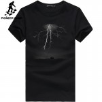 Pioneer Camp Lightning Printed T-Shirt Men Black T Shirt Mens Fashion men T Shirts Casual brand Clothing Cotton 3D Tshirt 405043