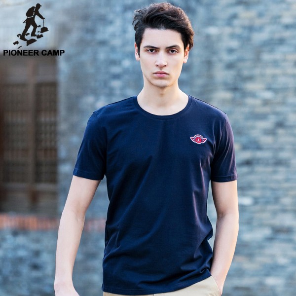 Pioneer Camp Summer Style  Tshirt Homme Cotton Fitness T Shirt Men Slim Camiseta O-Neck  Clothing For Big&Tall 655014