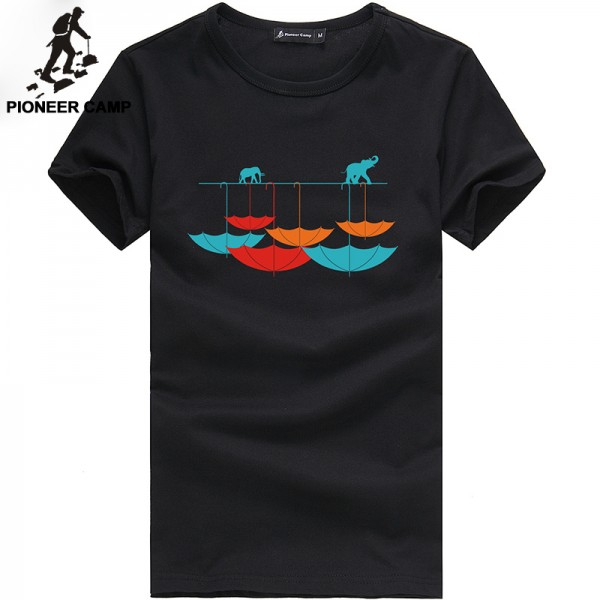 Pioneer Camp T-shirt men brand clothihng top quality fashion mens t shirt 100%cotton animal print casual t-shirt men brand