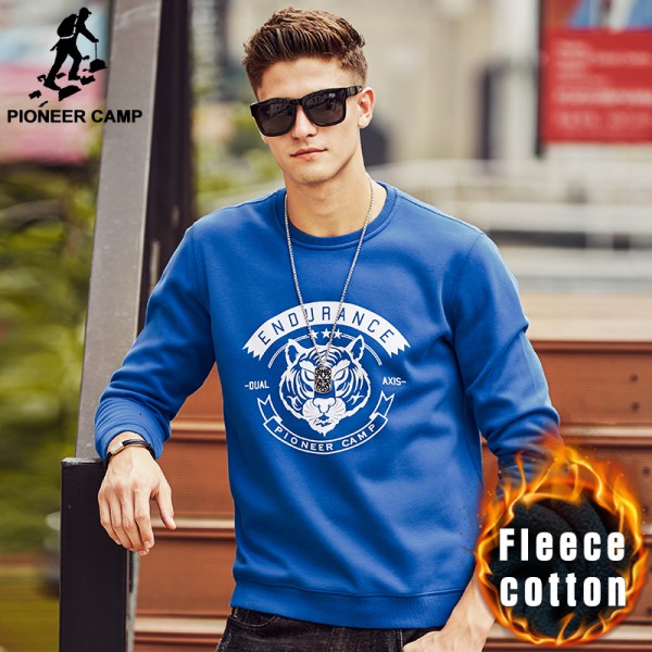 Pioneer Camp autumn winter thick hoodies for men quality brand hoodie male tiger fleece warm sweatshirts fashion clothing 677085