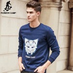 Pioneer Camp blue men sweatshirt brand clothing top quality New cat printing male hoodies casual fashion hoodies men 677088