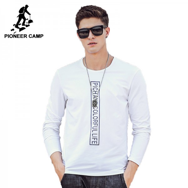 Pioneer Camp brand clothing T shirt men top quality 2017 Spring Autumn Men Long Sleeve Tshirt male Long-Sleeved T-Shirt 