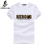 Pioneer Camp men t shirt new 2017 cotton simple print pattern casual Tshirt plus size fashion design brand clothing Male T-shirt