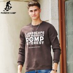 Pioneer Camp new arrival brand clothing fashion printed hoodies men casual thicken fleece male pullover sweatshirt 699069