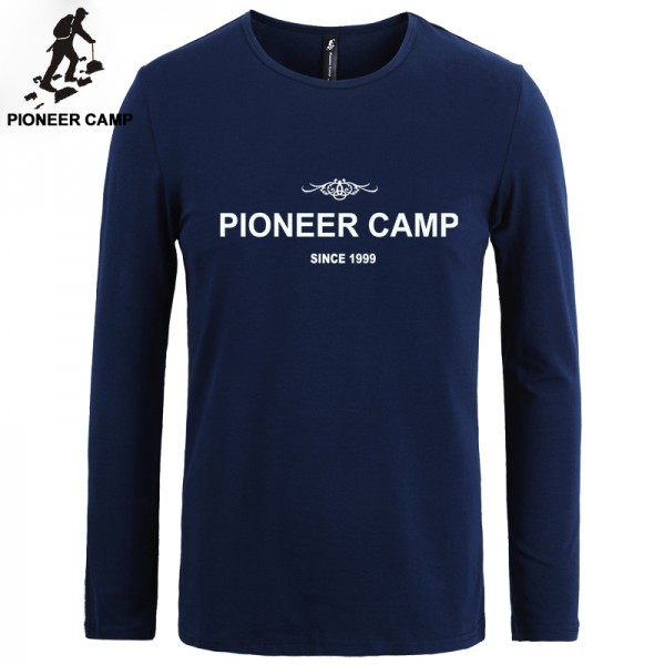 Pioneer Camp t-shirt men brand clothing new fashion 2017 men t shirt long sleeve cotton elastic slim casual shirts men clothes