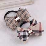 Plaid Hair Rope fashion Children Elastic HairBands Rubber Girls Headwear Women Hair Accessories  Bowknot Scrunchy