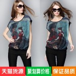 Plus Size New Arrival Fashion 2017 Summer T-shirt Female Retro Printed Loose Short-sleeved Shirt Silm Women Casual Top 668J 20