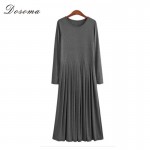 Plus Size Spring/Autumn Women's Dresses 2016 Full Sleeve Long Dress European Style Bottoming Dress Fashion Casual T-shirt  Dress