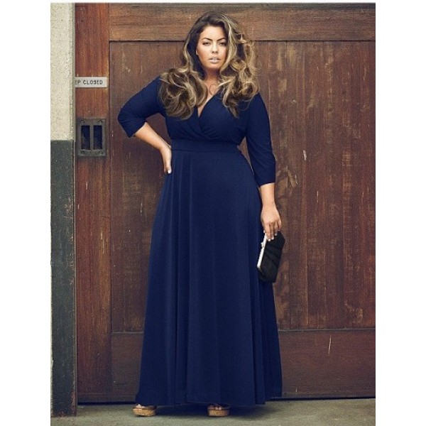 Plus Size Women Clothing 3XL New Autumn V-neck Party Long Dress Big Size Casual Slim Bodycon Maxi Dress Robe vestido longo MK378