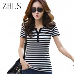 Plus Size Women T-shirt New 2016 Summer Fashion Casual Striped short Sleeve t shirt Ladies' elegant black white Shirt Tops