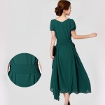 Plus size M-4XL Summer Dress 2017 New Women's Chiffon Dress Loose Slimmer Flouncing Full Dress Free shipping