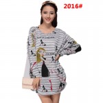 Plus size fashion pattern women's pullovers American & European women long tops Autumn clothing sweatshirts free shipping