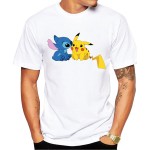 Pokemon Go Men T-shirt Fashion Pikachu Stitch Tops Pikachu In Thor Armor Printed t shirts Short Sleeve Hipster Comics tee