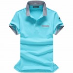 Polo shirt solid summer short sleeve turndown collar men polos