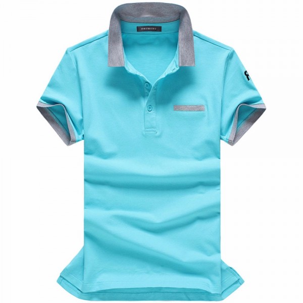 Polo shirt solid summer short sleeve turndown collar men polos