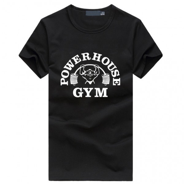 Powerhouse top Fit men's T-shirts Bodybuilding and Fitness T Shirt homme GASP Short Sleeve black and Workout hip hop tops tee