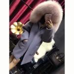 Promote Cheap Fox Wool Real Natural Fur Coats Women Genuine Racoon Dog Fur Hood Long Outwear SML Trench Overocats Autumn Fur