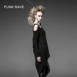 Punk Rave Gothic Summer Rock Black  Visual Kei Womens fashion Long Cardigan Tee Shirt Top free size PT025