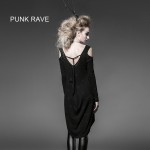 Punk Rave Gothic Summer Rock Black  Visual Kei Womens fashion Long Cardigan Tee Shirt Top free size PT025