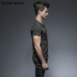 Punk Rave Men's Shirt Gothic Goth Steampunk Rock Heavey Metal Black Top T424