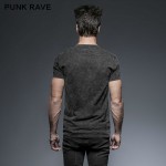 Punk Rave Men's Shirt Gothic Goth Steampunk Rock Heavey Metal Black Top T424