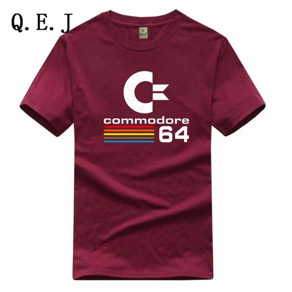 Q.E.J Summer Commodore 64 T Shirts C64 SID Amiga Retro 8-bit Ultra Cool Design Vinyl T-shirt Mens Clothing With Short Sleeve