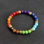 QIHE JEWELRY Multicolor 7 Chakra Healing Balance Beads Bracelet Yoga Life Energy Natural Stone Bracelet Women Men Casual Jewelry