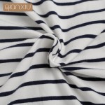 Qianxiu Brand Knee-Length Nightgown Spring Autumn Stripes Night dress Three Color 95% Sleepwear