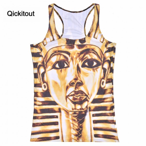 Qickitout Drop Ship New Corpse Bride/Tiger head/King Tut women Tanks & Camis women's clothing Print Adventure Time Camisole