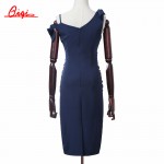 Qiqi New Fashion Summer Style Sexy Formal Bodycon Dress Elegant Sleeveless Bow Pencil Dresses Office Wear Women Work Clothes