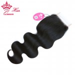 Queen Hair Products Brazilian Virgin Human Hair With Closure Body Wave Hair Bundles With Top Lace Closure Queen Hair Co., Ltd