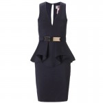 R70066 Good quality black red beautiful plus size women clothing v-neck sleeveless short party dresses sexy mini peplum dress