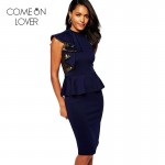 R70132 Comeonlover New style women work sexy pencil dress high quality turtleneck new fashion dress sleeveless bodycon dresses