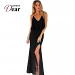 RB80115 Womens sexy dresses party night club dress black blue sleeveless elegant maxi  dress women 2017 new vestido de festa